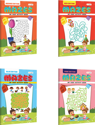 My First Activity Book Mazes – Blue, Pink, Orange and Red Edition :- Creative activity book for children, Toddler educational workbook | Combo of 4 Activity books(Paperback, GOWOO)