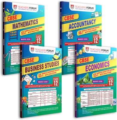 Teachers Forum Latest CBSE Sample Question Papers Class 12 Mathematics, Accountancy, Business Studies and Economics (Set of 4 Books) (For 2026 Exam) as per the circular released on 30th July 2025(Paperback, Santhosh T Jose) Teachers Forum Latest CBSE Sample Question Papers Class 12 Mathematics, Accountancy, Business Studies and Economics (Set of 4 Books) (For 2026 Exam) as per the circular released on 30th July 2025(Paperback, Santhosh T Jose)