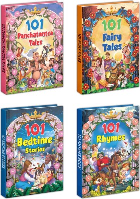 101 Panchatantra Tales, Fairy Tales, Bedtime Stories and Rhymes, Combo of 4(Hardcover, GO WOO)