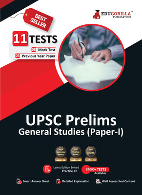 UPSC Prelims General Studies (Paper 1) Book  - 2024 (English Edition) - 8 Mock Tests and 3 Previous Year Papers (1300 Solved Objective Questions) with Free Access to Online Tests(English, Paperback, Edugorilla Prep Experts)