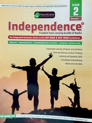Independence Class 2 Semester 1 – Integrated Subject Book (English, Maths, EVS, GK) | NEP 2020 & NCF 2022 | 2024 Edition(Paperback, Rachna Mehta, Dr. Ketan N. Pithadia, Shakuntala Datta, Dr. Renu Srivastava)