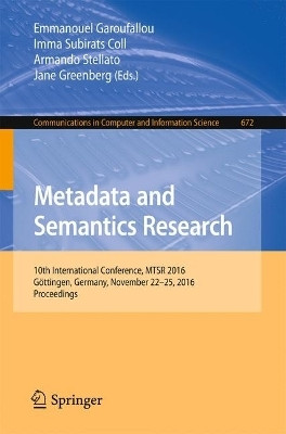 Metadata and Semantics Research(English, Paperback, unknown)