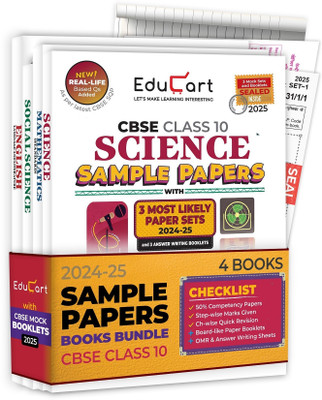 Educart CBSE Sample Paper Class 10 2024-25 - Science, Mathematics (Standard), Social Science & English Combo Set of 4 Books (with exclusive CBSE Mock Booklets) for 2025 Exam  - Sample Paper Class 10 2025 CBSE(English, Paperback, Prashant Kirad|Digraj Singh Rajput|Mansi Sharma|Educart)