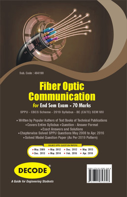 Fiber Optic Communication for SPPU 19 Course (BE - SEM VIII - E & Tc - 404190) (END SEM) (DECODE)(Paperback, VILAS S. BAGAD)