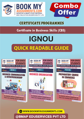 IGNOU ECO1 PCO1 BCOA1 Study Material (Quick Readable Notes)for Ignou Student Certificate in Business Skills (CBS) In English(Paperback, BMA Publication)