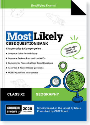 Gurukul By Oswal Geography Most Likely CBSE Question Bank for Class 11 Exam 2026 - Chapterwise & Categorywise, Competency Focused Qs, NCERT Qs, Case, Assertion & Reasoning(Paperback, Oswal Publishers) Gurukul By Oswal Geography Most Likely CBSE Question Bank for Class 11 Exam 2026 - Chapterwise & Categorywise, Competency Focused Qs, NCERT Qs, Case, Assertion & Reasoning(Paperback, Oswal Publishers)
