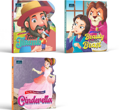 Fairy Tale Shaped Story Book-Beauty and the Beast+Cinderella+Tom Thumb| Set of 3(Board Book, BOOKFORD)