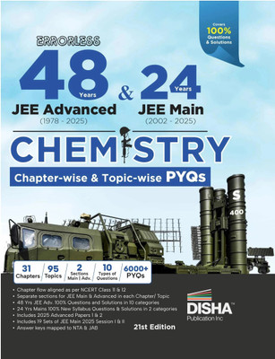 Disha Errorless 48 Years Jee Advanced (1978 - 2025) & 24 Year Jee Main (2002 - 2025) Chemistry Chapter-Wise & Topic-Wise Pyqs Book(English, Paperback, unknown)