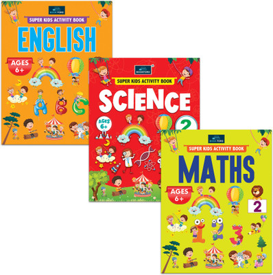 Super Kids Activity Book -2 for Kids ( Set of 3 ) - Maths Science & English - 6 years to 8 years Kids(Paperback, BOOKFORD PUBLICATIONS PVT. LTD.)