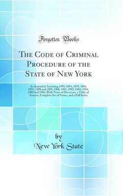 Code of Criminal Procedure of the State of 
New York(Paperback, David)