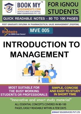 IGNOU MVE 5 Introduction to Management Study Guide (Quick Readable Notes) for Ignou Student.(Paperback, BMA Publication)