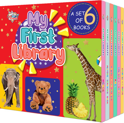 My First Library - Boxset of 6 Early learning Books for Kids - Alphabets, Animals, Birds, Words, Fruits, Vegetables, Colours, Shapes and All in One(Paperback, Priyanka Verma)