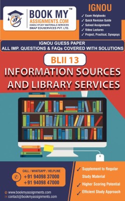 IGNOU BLII 13 Information Sources and Library Services | Guess Paper | Important Question Answer |Certificate in Library and Information Science (CLIS)(Paperback, BMA Publication)