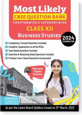 Oswal - Gurukul Business Studies Most Likely CBSE Question Bank for Class 12 Exam 2024 - Chapterwise & Categorywise, Competency Focused Qs, MCQs, Case, Assertion & Reasoning Based, Previous Years' Board Qs(Paperback, Oswal - Gurukul)