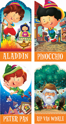 Cut Out Story Books: Fairy Tales Heros (Set of 4 Books) (ALADDIN, PETER PAN, PINOCCHIO, RIP VAN WINKLE)(Paperback, Om Books Editorial Team)