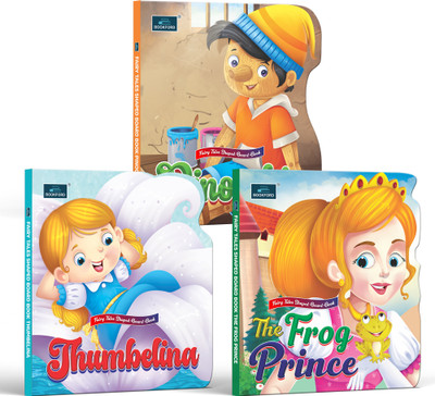Fairy Tale Shaped Board Books-Pinocchio, Frog Prince & Thumbelina | Set of 3(Board Book, BOOKFORD)