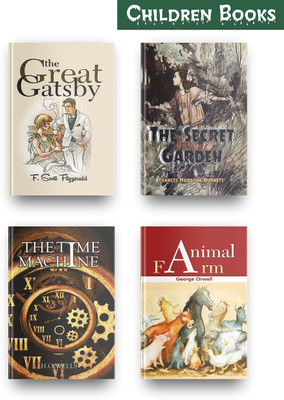 Most Beautiful Children Books Set Of 4, This Children Story Books Set Contains These Amazing Children Books, The Great Gatsby, The Secret Garden, The Time Machine, Animal Farm Book By George Orwell  - Most Beautiful Children Books Set Of 4, This Children Story Books Set Contains These Amazing Childr