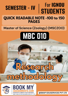 MBC 010 IGNOU Research Methodology Guide for MSCBCH | Smart Exam Notes with Previous Questions in 130–150 Pages on White Paper(Paperback, BMA Publication)