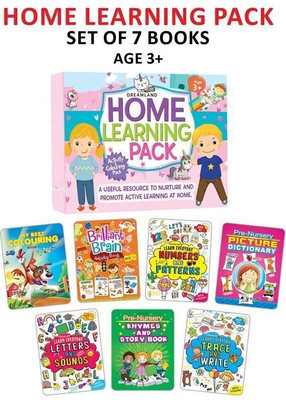 Home Learning Pack Age 3+  - An Amazing Set of 7 Books- My Best Colouring , Brilliant Brain Activity, Numbers and Patterns, Pre Nursery Picture Book for kid , Trace and Write Age 3+(English, Paperback, Dreamland Publications)