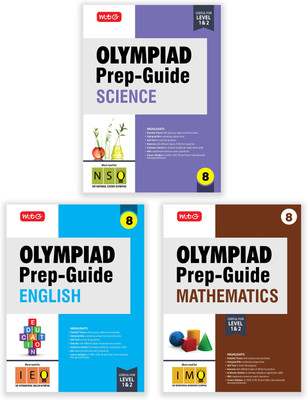MTG Olympiad Prep-Guide Class-8 Mathematics, Science & English (Set of 3 Books) - Detailed Theory, IMO-NSO-IEO Previous Years Questions with Self Test For SOF 2025-26 Exam(Paperback, MTG Editorial Board)