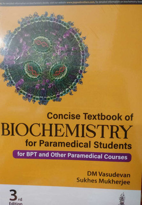 Concise Textbook of Biochemistry for Paramedical Students(Paperback, DM Vasudevan Sukhes Mukherjee)