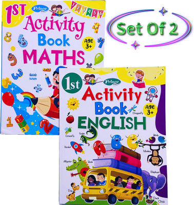 1st Prince Activity Book Maths And 1st Activity Book ENGLISH Development and Mathematics Fun Learning And Writing Books For Children (Set Of 2)(Paperback, AP SINHA)