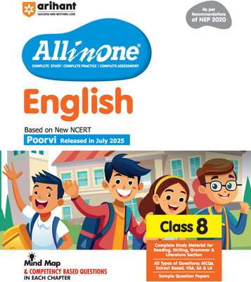 Arihant All in One English Class 8 Book 2025 | NCERT Textbook Based Poorvi | As per NEP 2020 | Complete Study, Grammar, Literature & Writing with Mind Maps, Competency Based Questions & Sample Papers | English Medium(Paperback, Ravi Shashank)