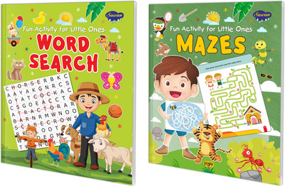 Word Search and Mazes fun activity book for little ones: Kids Activity Book, Educational Fun learning book, Word search book | Pack of 2 activity book.(Paperback, sawan)