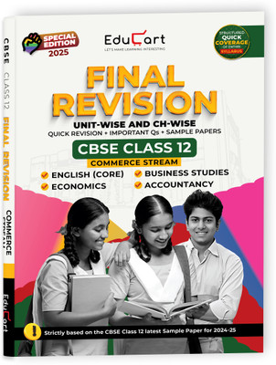 Educart CBSE Class 12 Final Revision Book 2025 - Accountancy + Business Studies + Economics + English Core (2024-25)(Paperback, Educart)