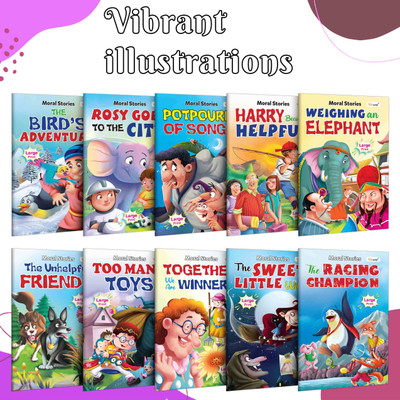 Children Learning Story Book Library Pack 2 : My First Picture Library Combo | Moral Learning Story Books for Kids, Set of 10 Story Books for Children(Paperback, GOWOO)