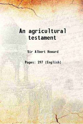 An agricultural testament 1921 [Hardcover](Hardcover, Albert Howard)