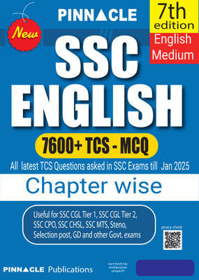 SSC English 7600+ Chapter-wise MCQs with Detailed Explanations | 7th Edition | English Medium(English, Paperback, Pinnacle Publications)