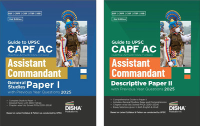 Combo (set of 2 Books) Guide to UPSC CAPF AC General Studies & Descriptive Papers I & II with Previous Year Questions 4th Edition | For 2024 Exam | PYQs(Paperback, Disha Experts)