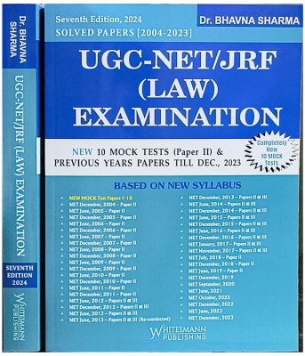 UGC-NET/JRF Law Examination 7th Edition 2024, based on New Syllabus with solved paper from 2004-2023(Paperback, Dr. Bhavna Sharma)