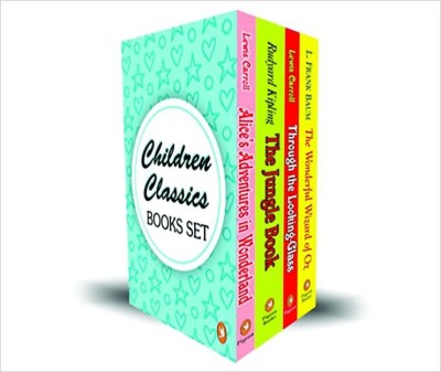 Children Classics Book Set: Alice`s Adventures in Wonderland, The Jungle Book, Through the Looking Glass & The Wonderful Wizard of Oz (Set of 4 Books)(Paperback, Lewis Carroll, Rudyard Kipling, L.Frank Baum)