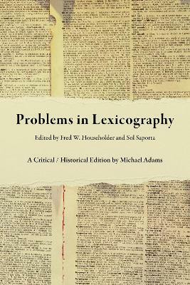 Problems in Lexicography(English, Hardcover, Adams Michael)