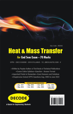 Heat and Mass Transfer for SPPU 19 Course (TE - SEM V - MECH- 302042) (Decode)(Paperback, DR. JAGANNATH B. HIRKUDE, SRIKANTH V. KARANKOTI, SANTOSH G. DABADE)
