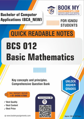 IGNOU BCS 012 Basic Mathematics Study Guide (Quick Readable Notes) with High-Quality 80 GSM A4 Paper - Ensuring Clear Prints for Enhanced Learning and Effective Study Sessions for IGNOU Students - English Edition(Paperback, BMA Publication)