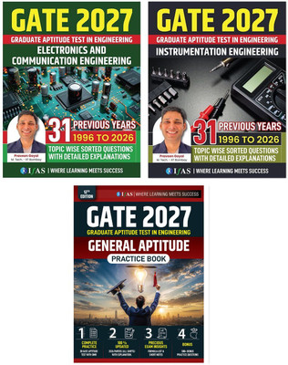 GATE Electronic + GATE Instrumental + General Aptitude Practice  - GATE Instrumentation Engineering & GATE General Aptitude 2027 [Set of 3 Books] Topic Wise PYQ with Detailed Explanations (1996–2026) | 500+ Solved Questions & 20 Mock Tests | Best Selling PYQ Book Set for GATE Electronics & Communica