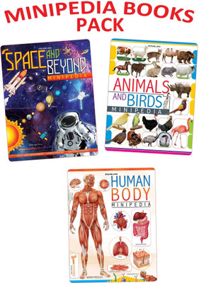 Minipedia Series (A set of 3 Books)  - Pack for Kids Age 5–15 Years – Educational Encyclopedia Set on Space and Beyond, Animals, and Human Body | 144 Pages with Colourful Illustrations, Amazing Facts & Easy-to-Understand Content(English, Paperback, Dreamland Publications)