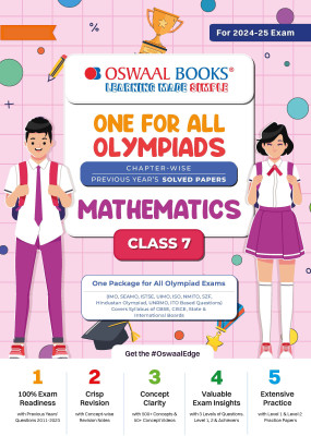 Oswaal One for All Olympiad Class 7 Mathematics | Previous Years Solved Papers(English, Paperback, unknown)