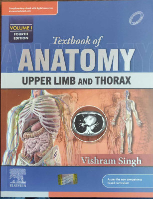 Textbook of Anatomy: Upper Limb and Thorax Vol I by Vishram Singh, Elsevier 4th Edition 2023(Paperback, Vishram singh)