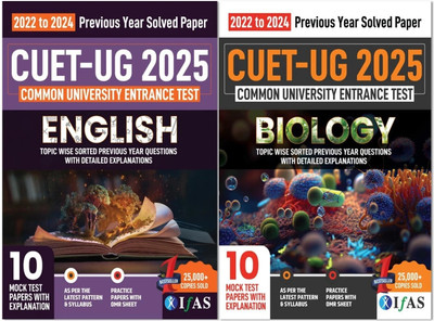 CUET UG Biology and English Combo Book  - 2026 | Previous Year Solved Papers (2022–2024) | Includes 10 Mock Test Practice Question Papers with OMR Sheets | Best Seller PYQ Book for NTA CUET UG Biology Entrance Exam in India | IFAS Publications(Paperback, IFAS Publications)