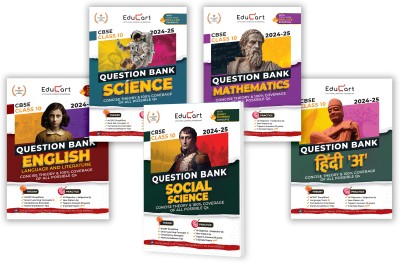 Educart CBSE Class 10 Question Bank Science, Mathematics, Social Science, English & Hindi A 2024-25 Bundle (Set of 5 Books) For 2025 Board Exams (As per latest CBSE Syllabus 23 Mar 2024)(Paperback, Educart)