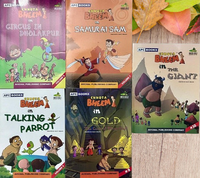 CHHOTA BHEEM IN [1.Circus in Dholakpur 2.Samurai sam 3.Talking Parrot 4.GOLD(The Curse of Bhrambhatt) 5. The Glant [VOLUME 6 to 10] 5 BOOK SET(Paperback, RAJIV CHILAKA, RAJ VISWANADHA)