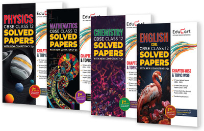 Educart Class 12 Chapter-wise Solved Papers Physics, Chemistry, Maths and English for 2025 | CBSE 2024-25  - solved paper class 12 2024(Paperback, Educart)
