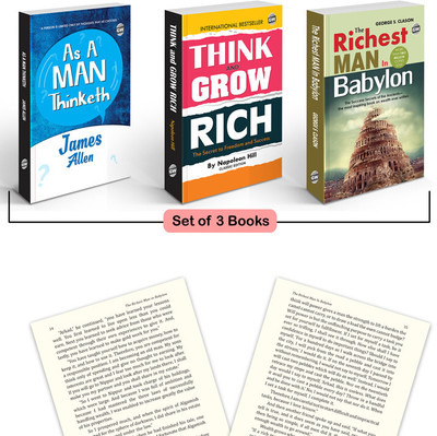 Think & Grow Rich, The Richest Man in Babylon and As A Man Thinketh : Classic English Novels, Confidence building book, Educational book for kids | Pack of 3 Novels(Paperback, Napoleon Hill, George S. Clason, James Allen)