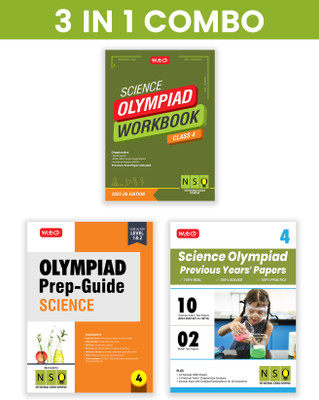 MTG Class-4 National Science Olympiad (NSO) Workbook, Prep-Guide & Previous Years Papers (PYQs) with Mock Test Paper (Set of 3 Books) - SOF Olympiad Books For 2025-26 Exam(Paperback, MTG Editorial Board)