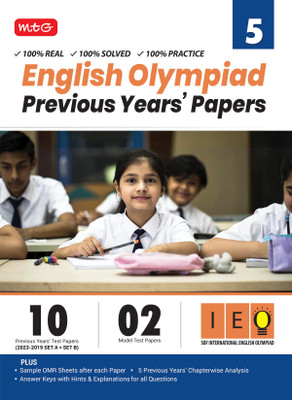 MTG IEO Class-5 Olympiad 10 Previous Years Papers (2023-2019 Set A & B) English with Mock Test Papers - Sample OMR Sheet with Chapterwise Analysis | SOF Olympiad Books For 2024-25 Exam(English, Paperback, MTG Editorial Board)
