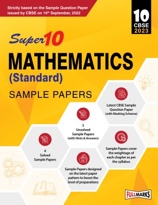 Super10 CBSE Class 10 Mathematics (Standard) Sample Papers for 2023 Board Exam (Based on CBSE Sample Question Paper released on 16th September)(Paperback, Team of Experienced Authors)